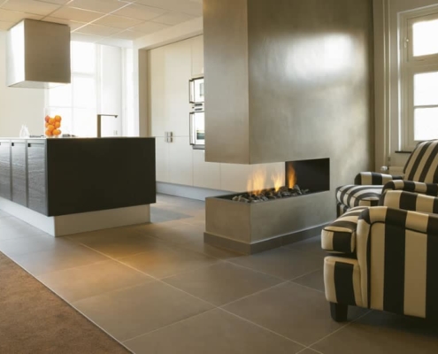 Impressie openhaard in interieur